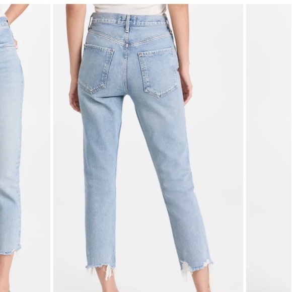 Agolde Riley Crop High Rise Straight Jeans in Bitter - Picture 3 of 15